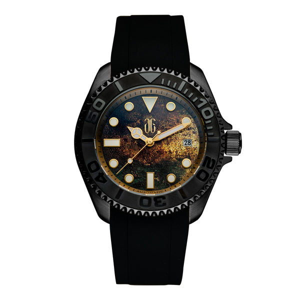 THE SUBMARINE | AG COLLECTIVE G 9040 BKYM-PA BLACK STRAP MEN WATCH
